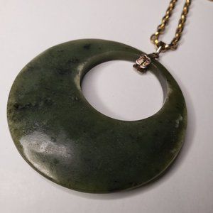 Dark Green Stone Pendant Necklace